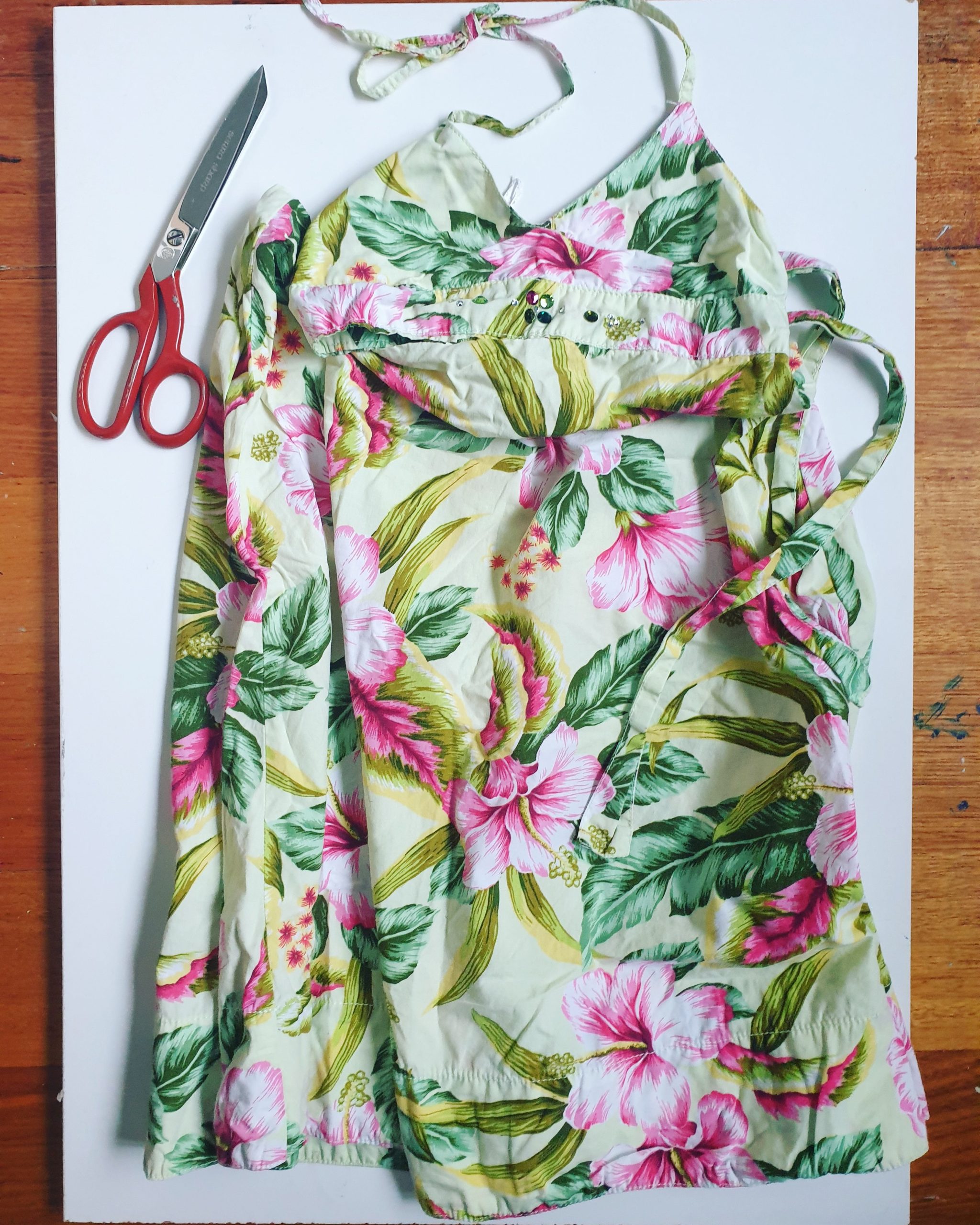 Eco friendly wheat bag made with upcycled fabric - pink n purple - Image 3