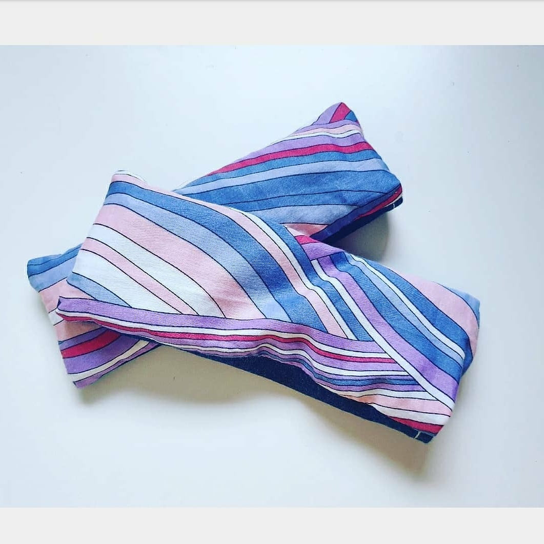 Eco friendly wheat bag made with upcycled fabric - pink n purple